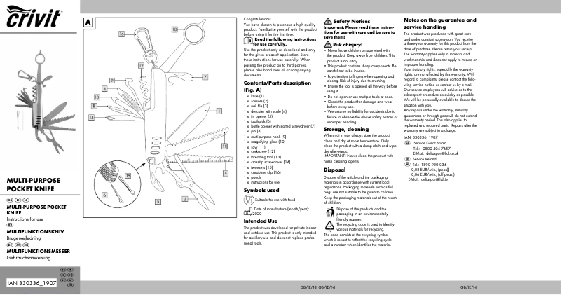 Imagen de la primera página del manual del dispositivo IAN 330336