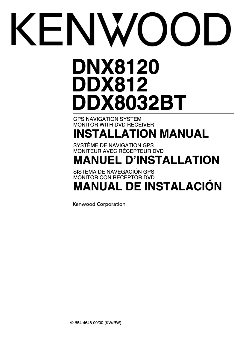 Imagen de la primera página del manual del dispositivo DNX8032BT