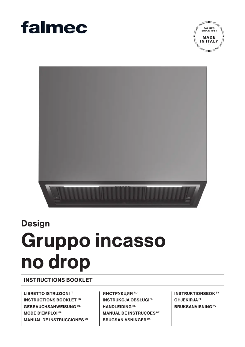Imagen de la primera página del manual del dispositivo Gruppo Incasso Plus No-Drop