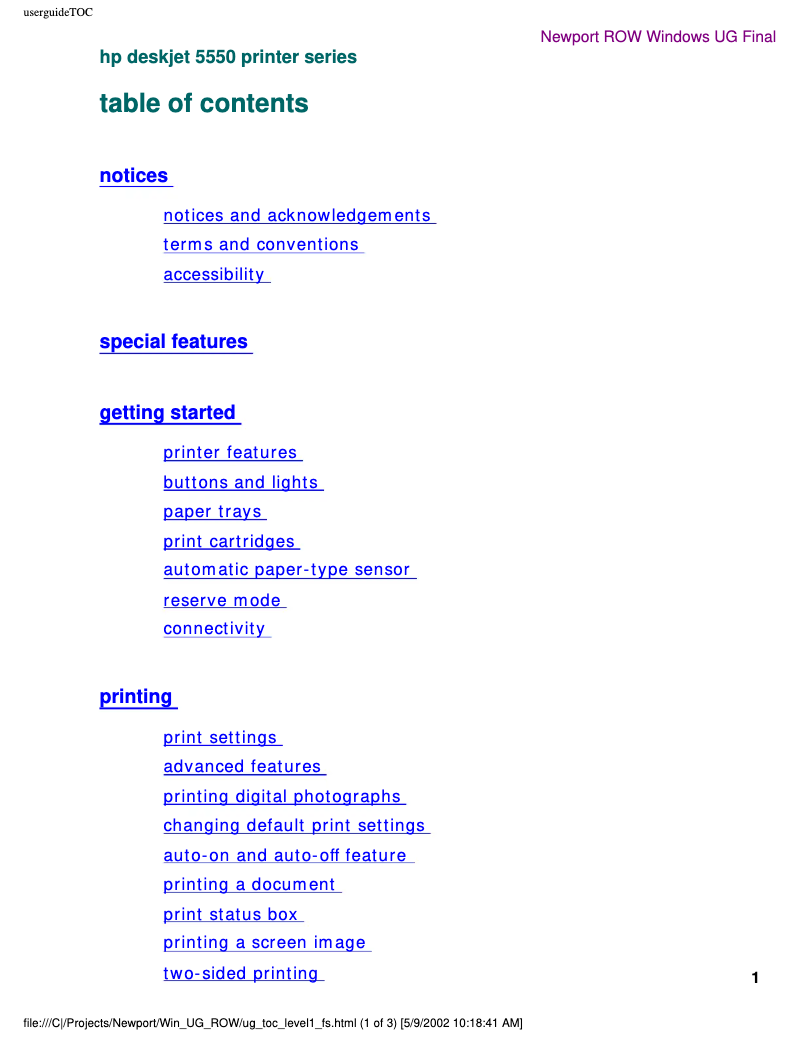 Página 1 del manual Manual de usuario HP DeskJet 5550