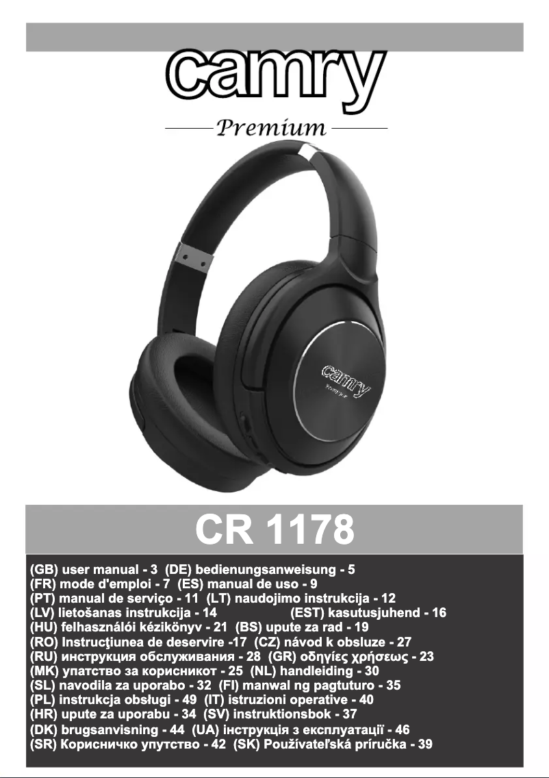 Página 1 del manual Manual de usuario Camry CR 1178