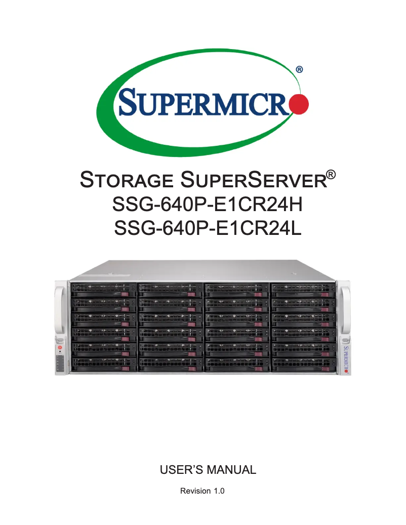 Imagen de la primera página del manual del dispositivo SuperServer SSG-640P-E1CR24H