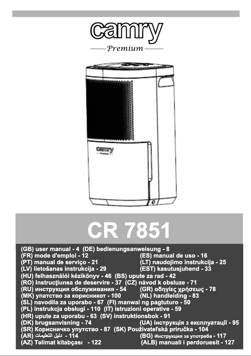 Imagen de la primera página del manual del dispositivo CR 7851