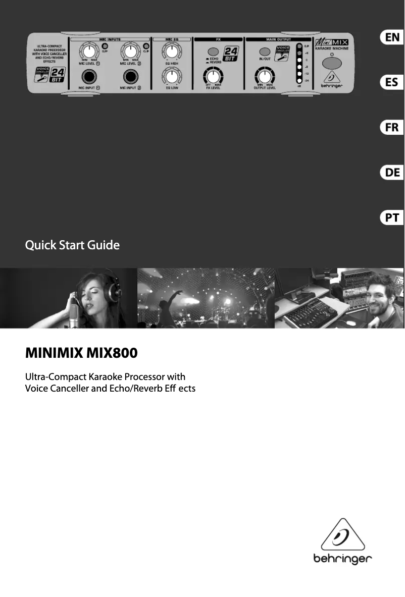 Página 1 del manual Guía de inicio rápido Behringer MINIMIX MIX800