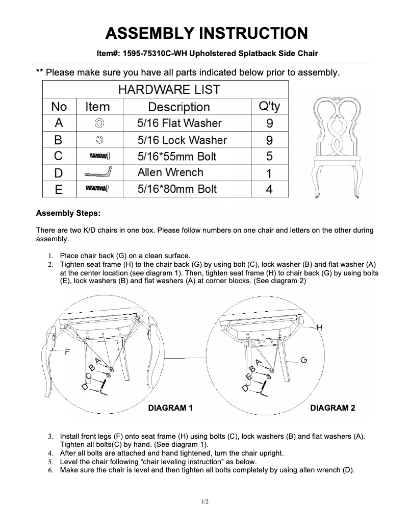 Página nº 1 - Manual de usuario Hooker 1595-75310C-WH