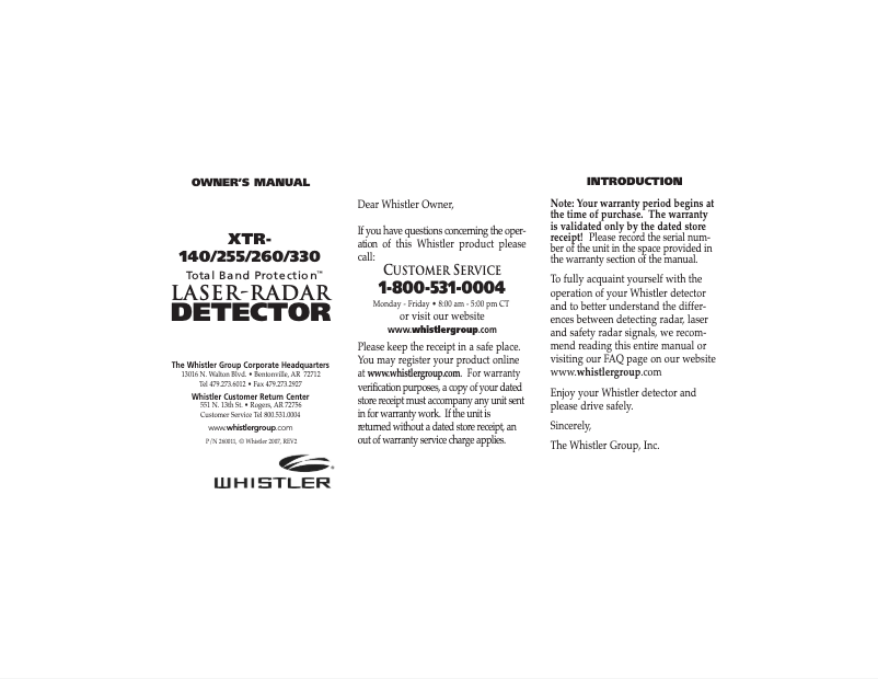 Imagen de la primera página del manual del dispositivo XTR-140