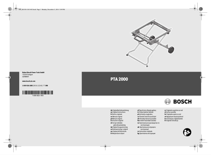 Imagen de la primera página del manual del dispositivo PTA 2000