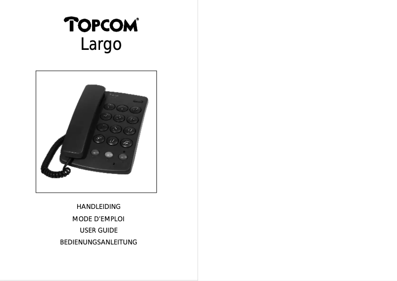 Página 1 del manual Manual de usuario Topcom Largo