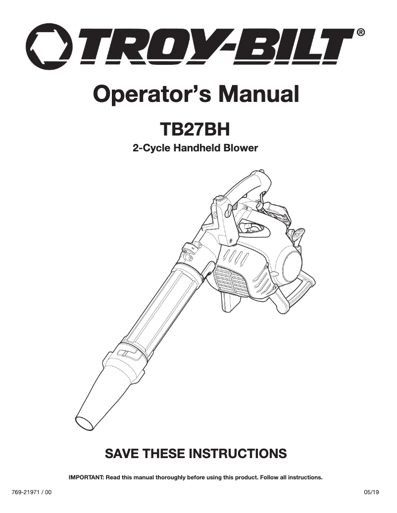 Imagen de la primera página del manual del dispositivo TB27BH