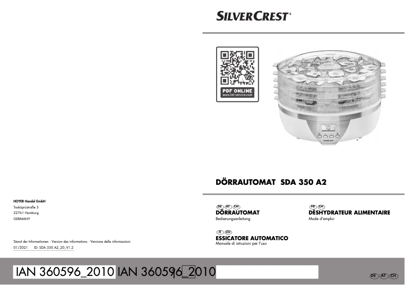 Página nº 1 - Manual de usuario SilverCrest SDA 350 A2