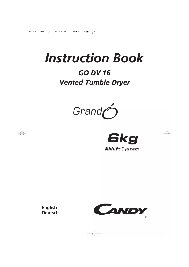 Imagen de la primera página del manual del dispositivo GODV16-84