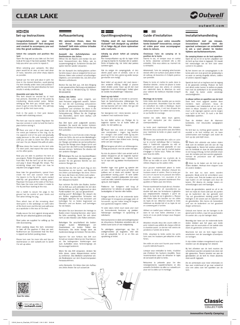 Imagen de la primera página del manual del dispositivo Classic Clear Lake