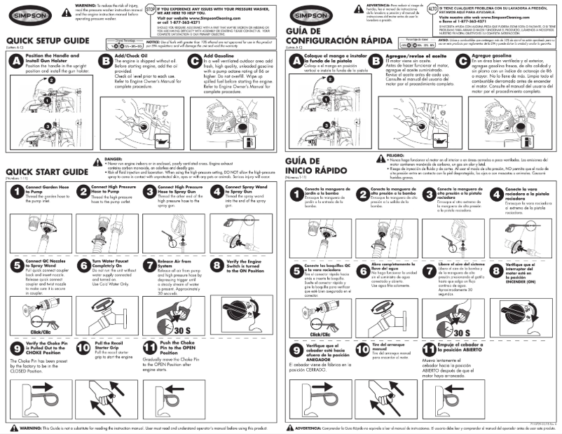Página 1 del manual Guía de inicio rápido Simpson Megashot MS60920