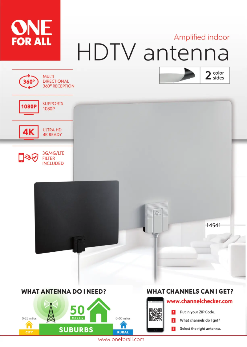 Página nº 1 - Ficha técnica One for all 14541