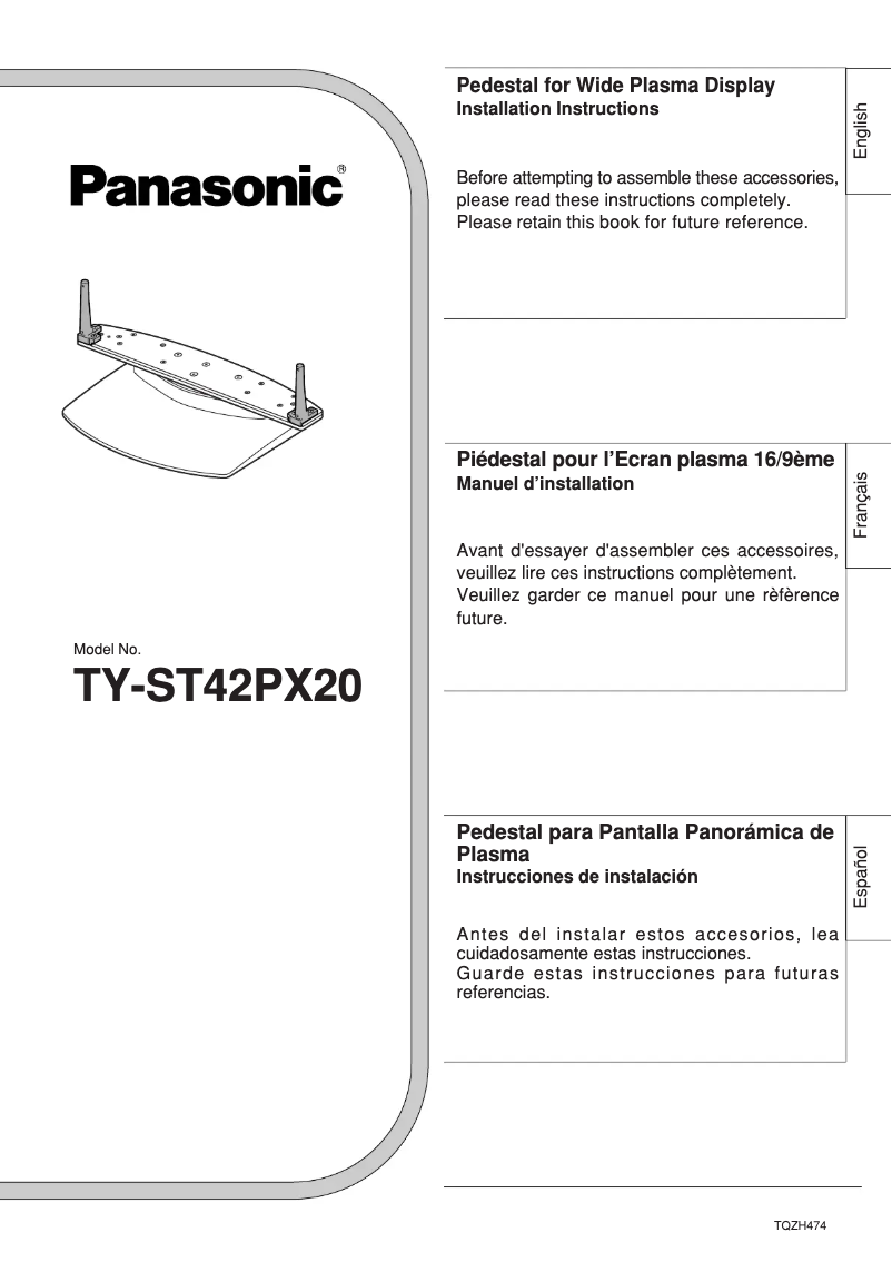 Imagen de la primera página del manual del dispositivo TY-ST42PX20