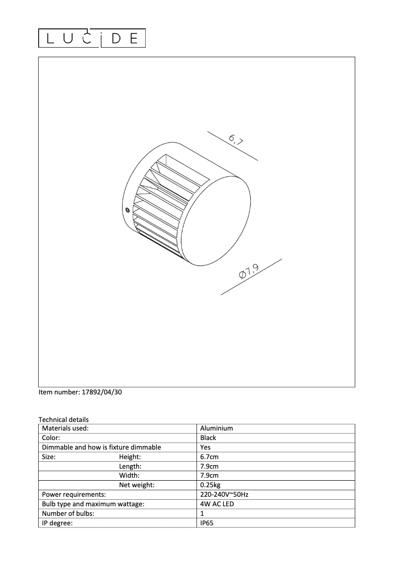 Página nº 1 - Manual de usuario Lucide Scope 17892/04/30