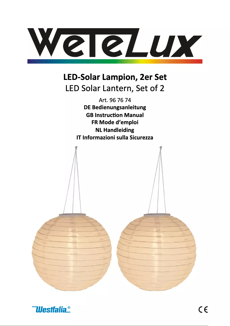 Página 1 del manual Manual de usuario Wetelux 967674