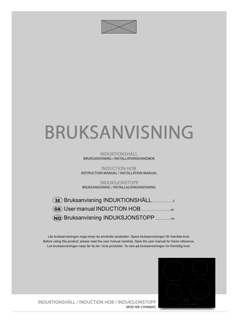 Página 1 del manual Manual de usuario Elvita CIH4660S