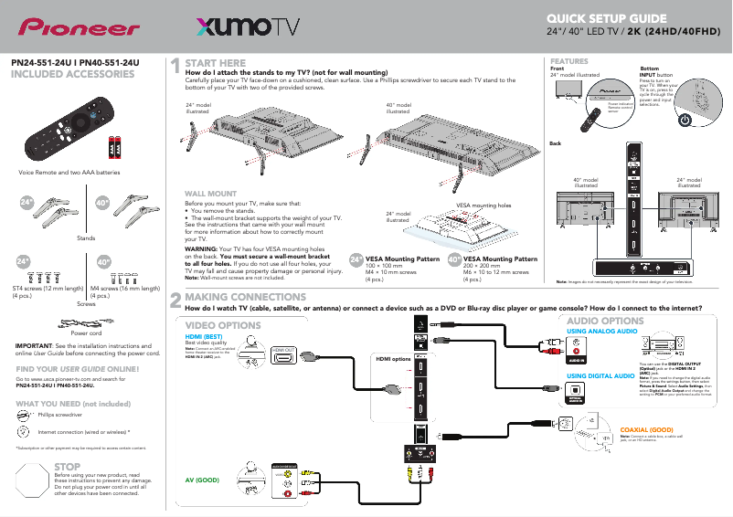 Imagen de la primera página del manual del dispositivo PN40-551-24U