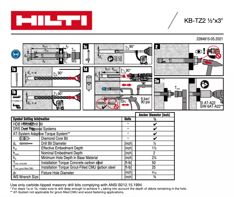 Página 1 del manual Manual de usuario Hilti KB-TZ2 CS