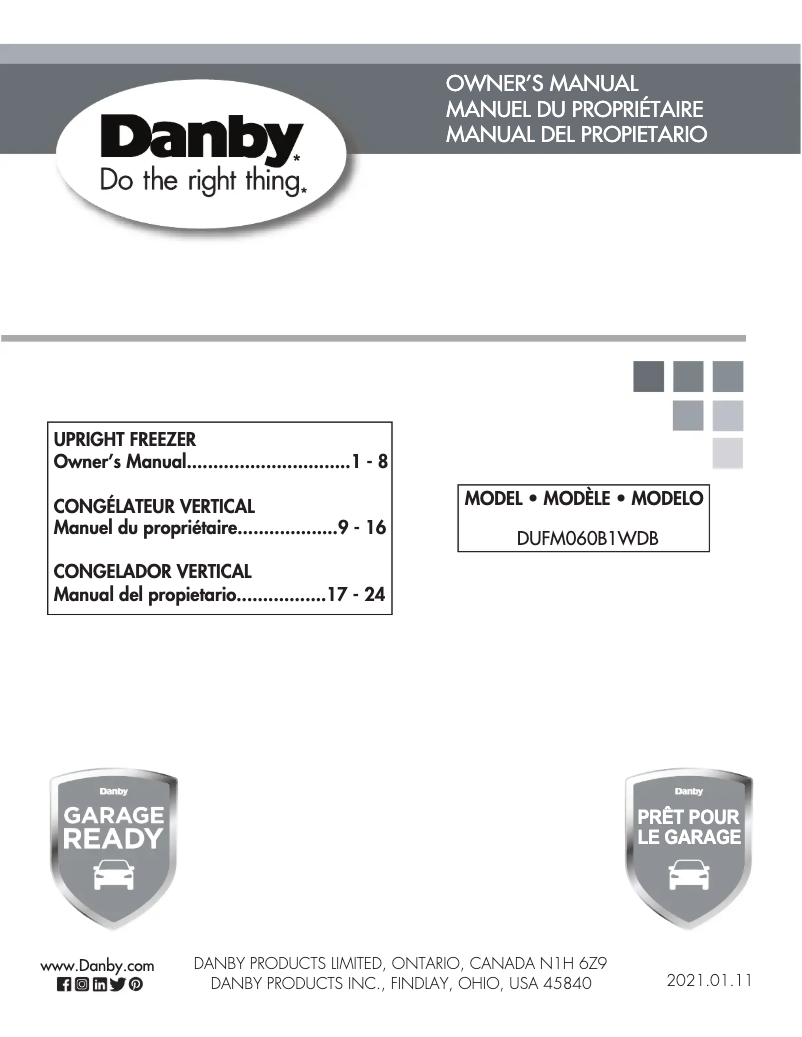 Página nº 1 - Manual de usuario Danby DUFM060B1WDB
