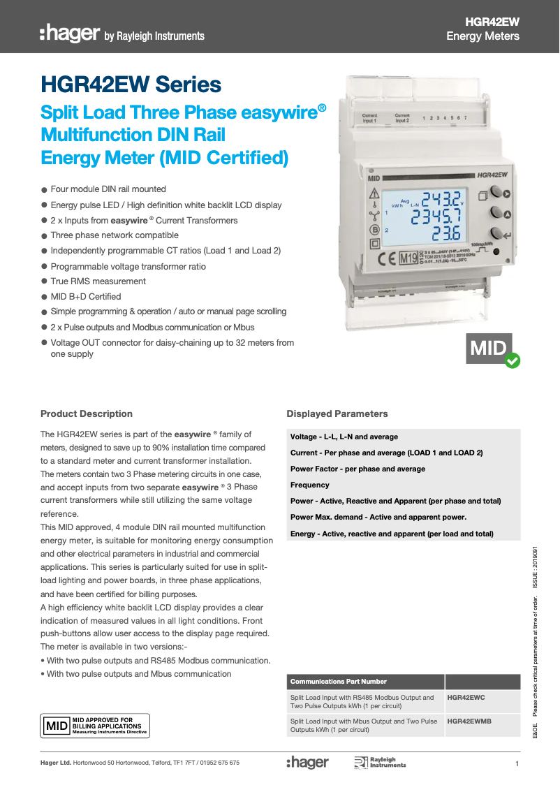 Página 1 del manual Manual de usuario Hager JKD146MID
