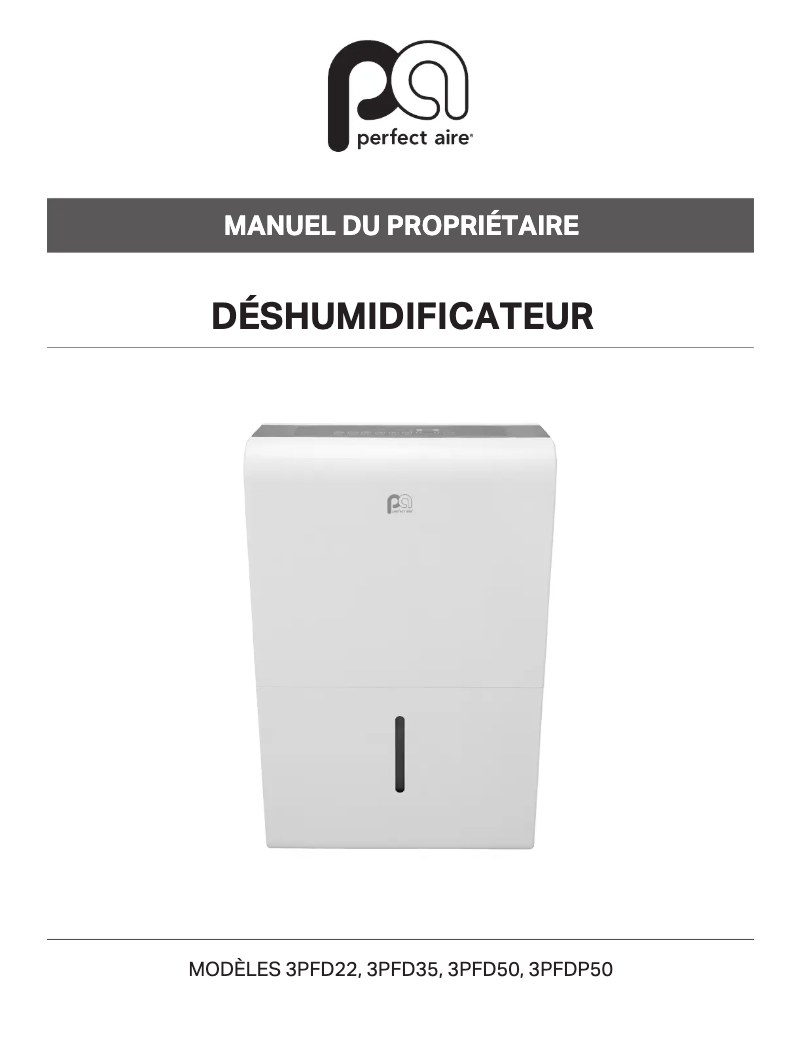 Página 1 del manual Manual de usuario Perfect Aire 3PFD35