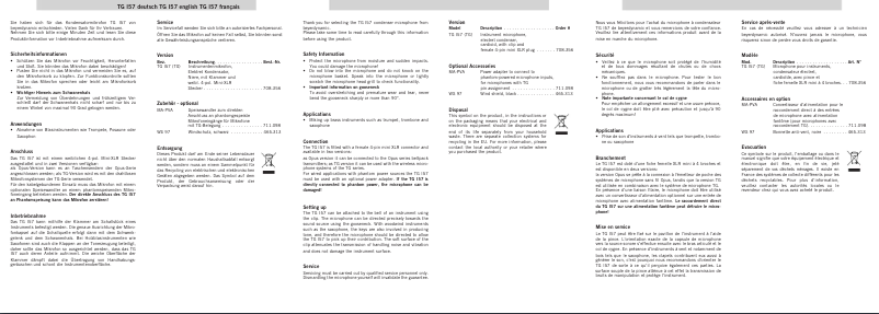 Imagen de la primera página del manual del dispositivo TG I57