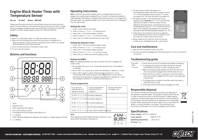 Página 1 del manual Manual de usuario Cotech EMT448