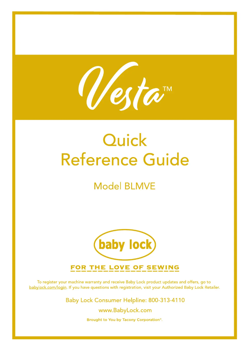 Página 1 del manual Manual de usuario Baby Lock Vesta BLMVE