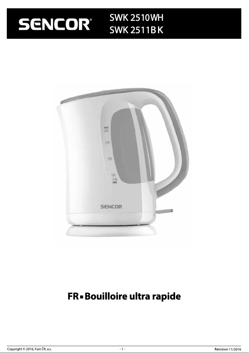 Página 1 del manual Manual de usuario Sencor SWK 2511BK