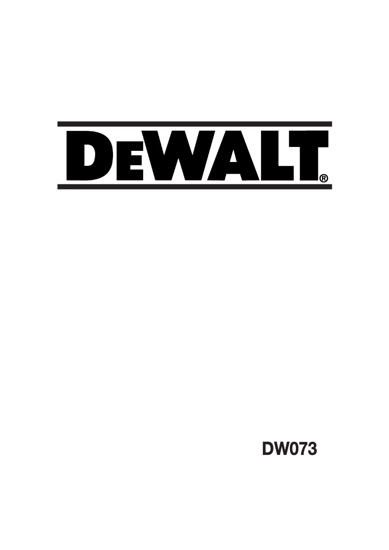 Página 1 del manual Manual de usuario DeWalt DW073