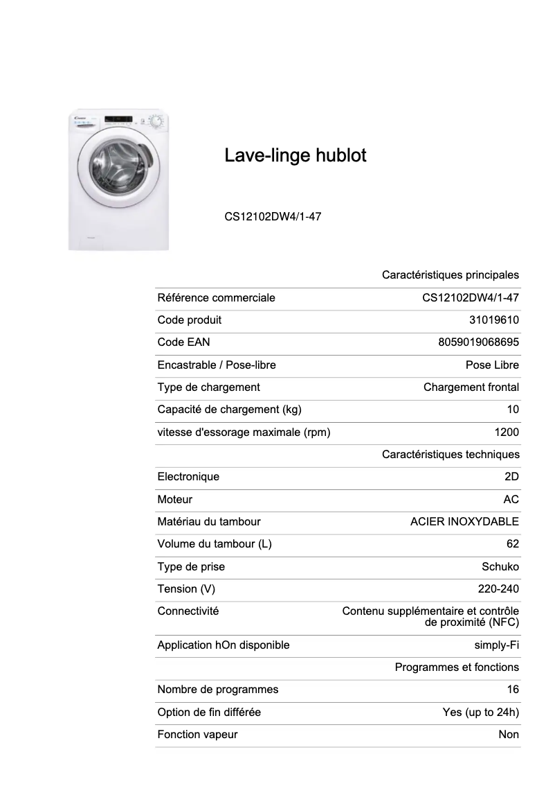 Imagen de la primera página del manual del dispositivo CS12102DW4/1-47