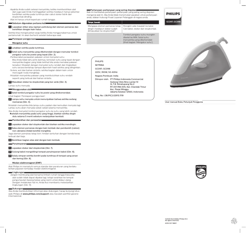 Página 1 del manual Manual de usuario Philips GC098