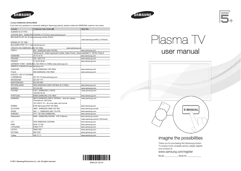 Página 1 del manual Manual de usuario Samsung PS59D535A5W