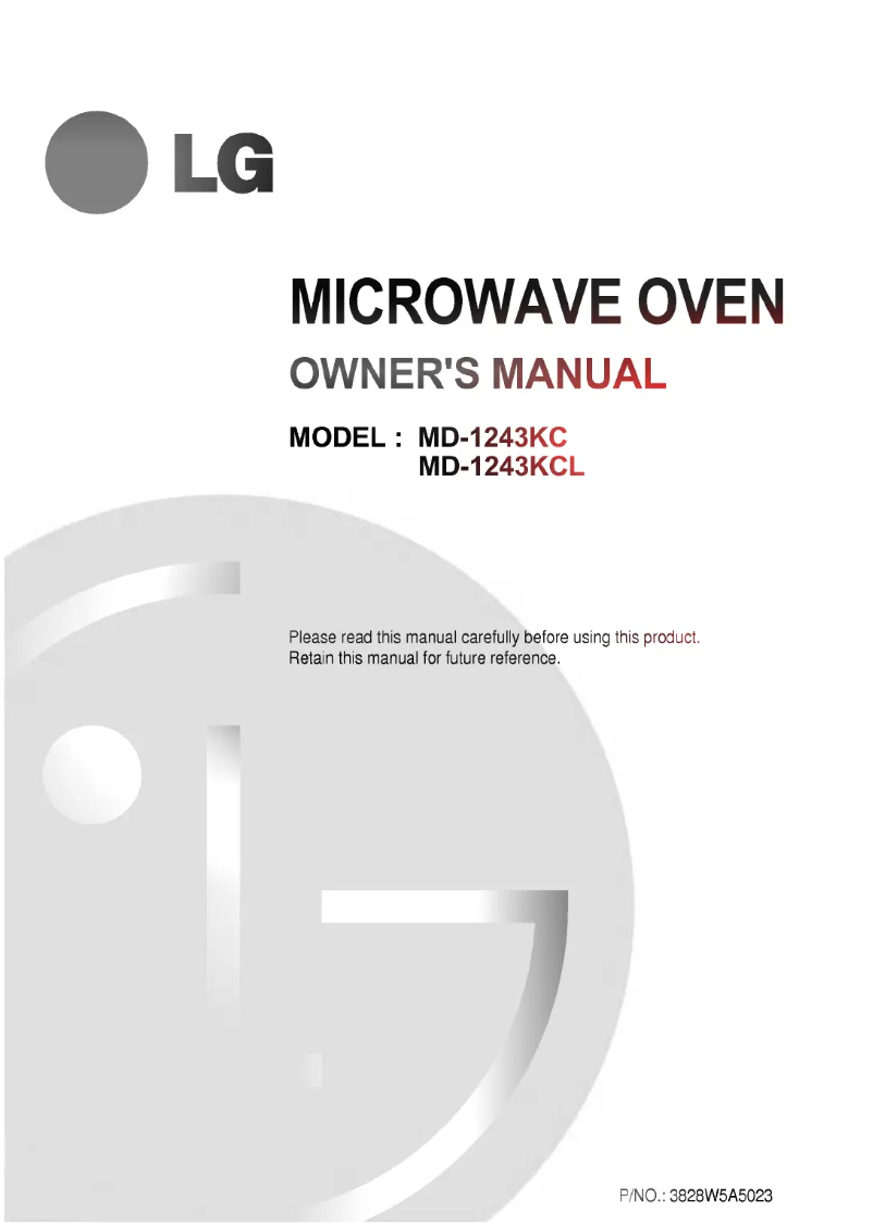 Página 1 del manual Manual de usuario LG MD-1243KC