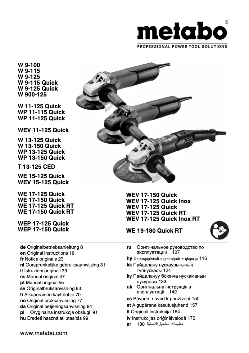 Página 1 del manual Manual de usuario Metabo W 13-125 Quick
