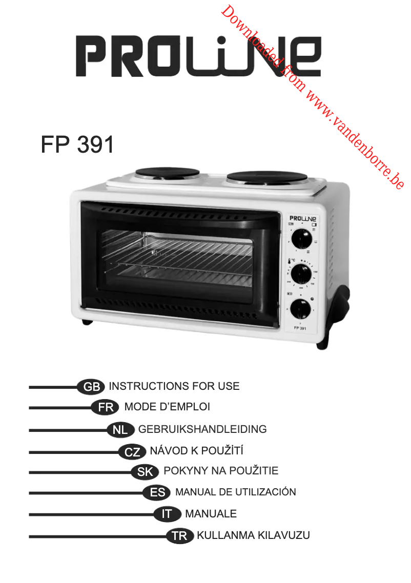Página 1 del manual Manual de usuario Proline FP391