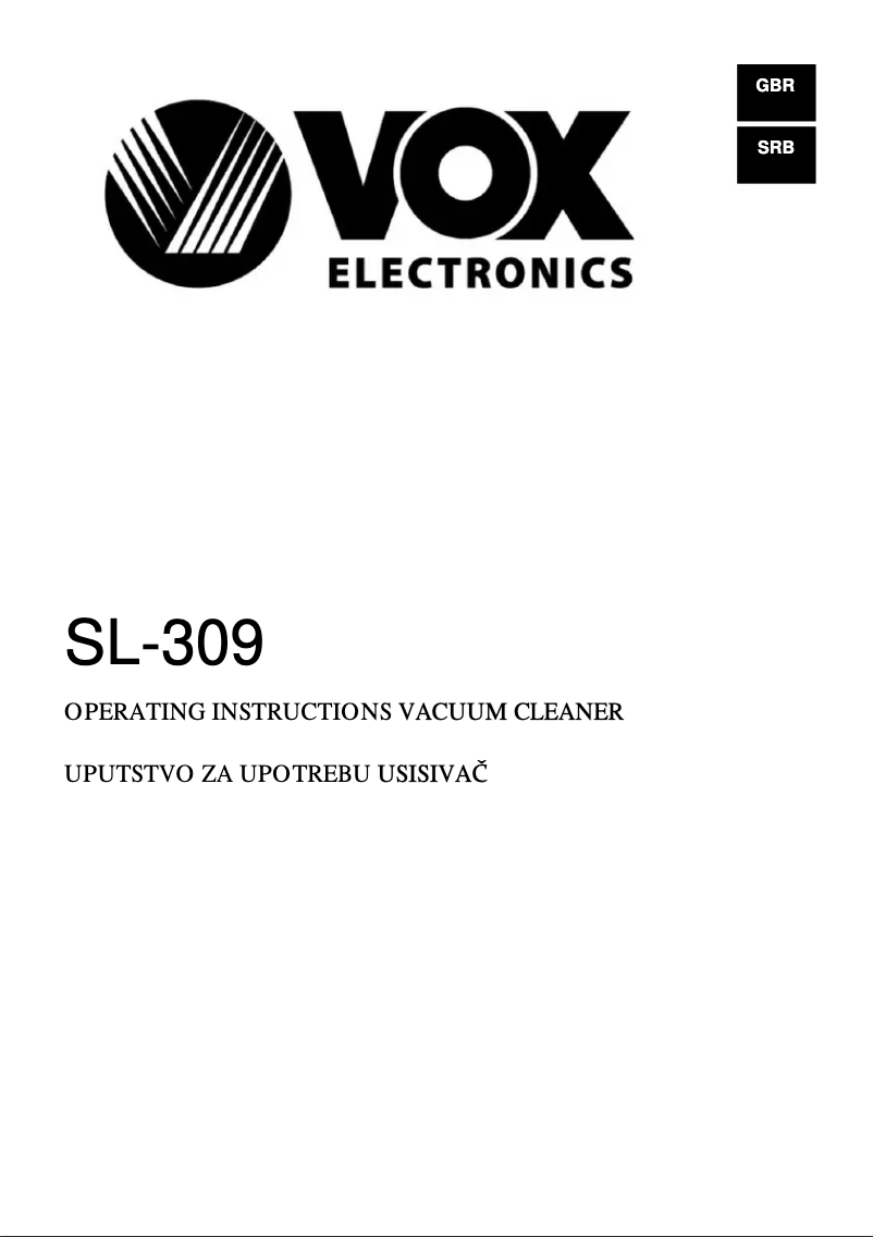 Página 1 del manual Manual de usuario VOX SL309
