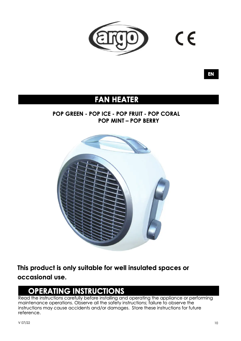 Imagen de la primera página del manual del dispositivo Pop