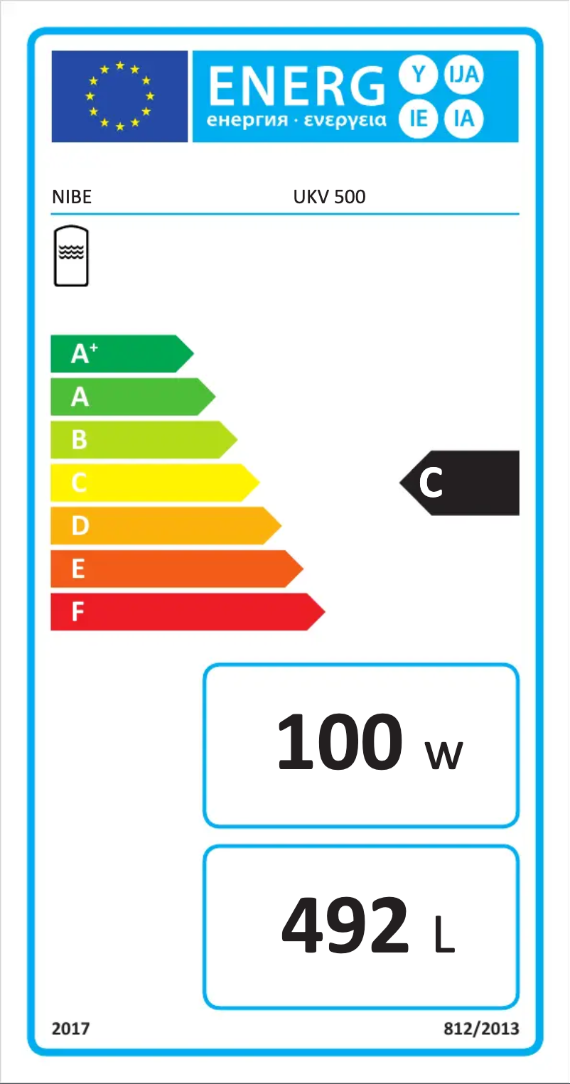 Página 1 del manual Etiqueta energética Nibe UKV 20-220