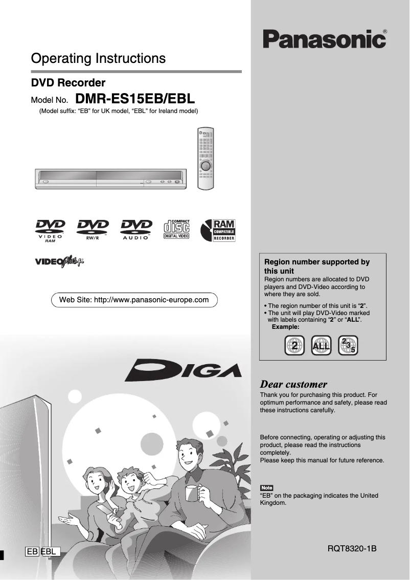 Página 1 del manual Manual de usuario Panasonic DMR-ES15EBL