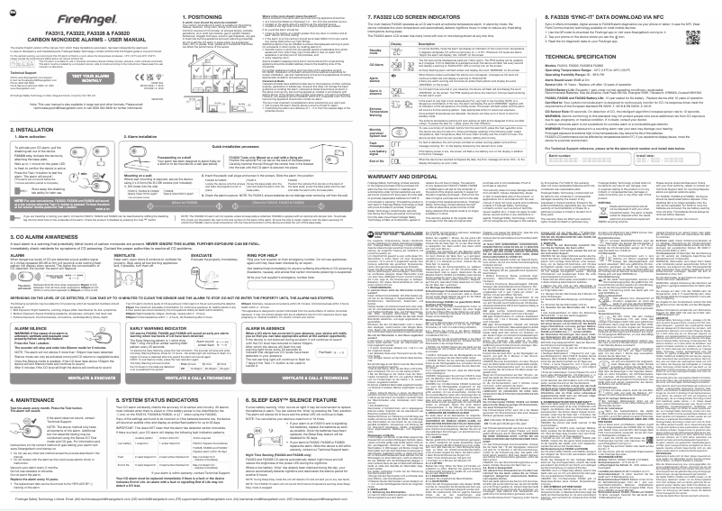 Imagen de la primera página del manual del dispositivo FA3322