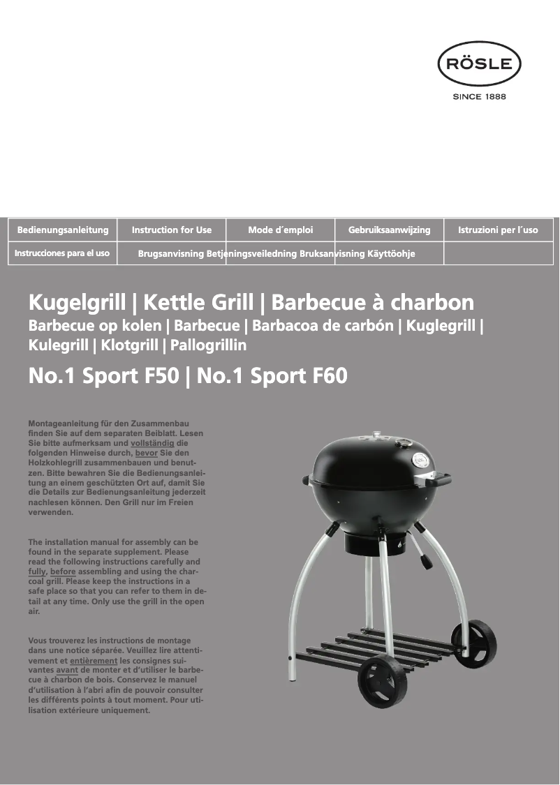 Página 1 del manual Manual de usuario Rösle No.1 Sport F60