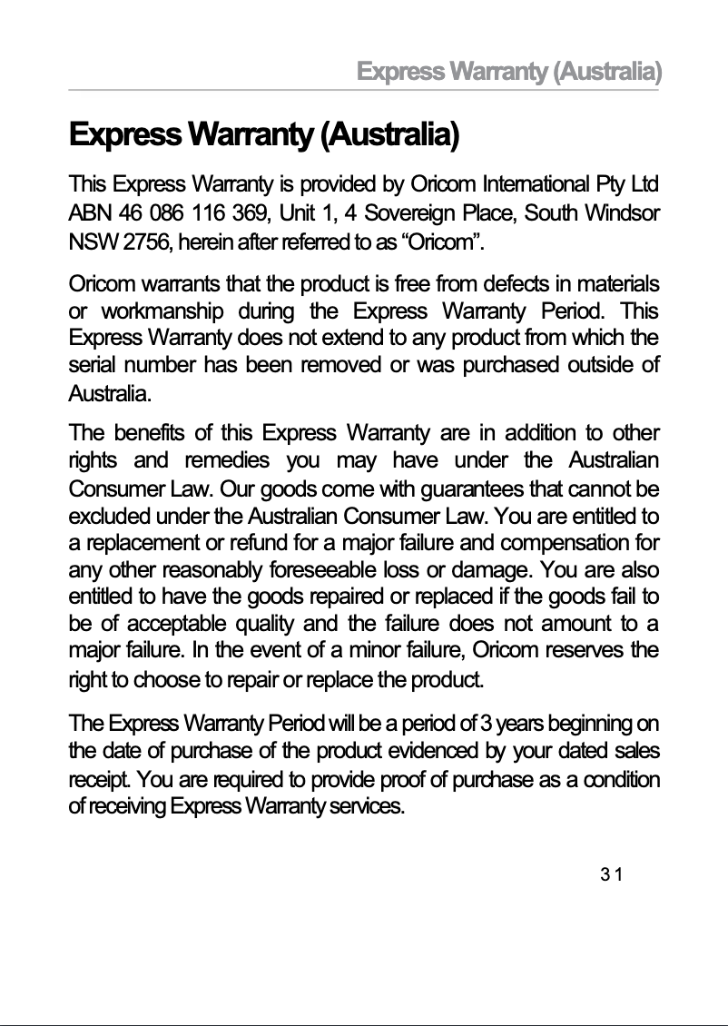 Página 1 del manual Manual de usuario Oricom ANB10