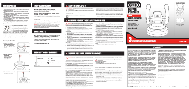 Imagen de la primera página del manual del dispositivo OZBP110WAU