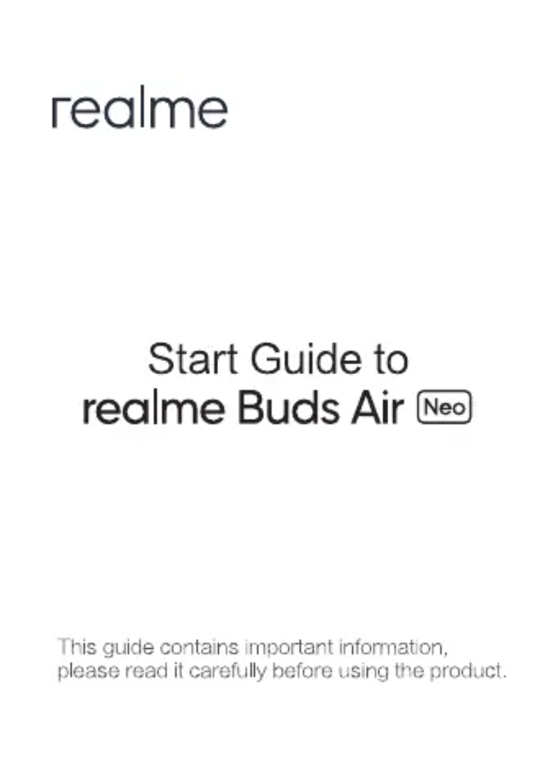 Imagen de la primera página del manual del dispositivo Buds Air Neo