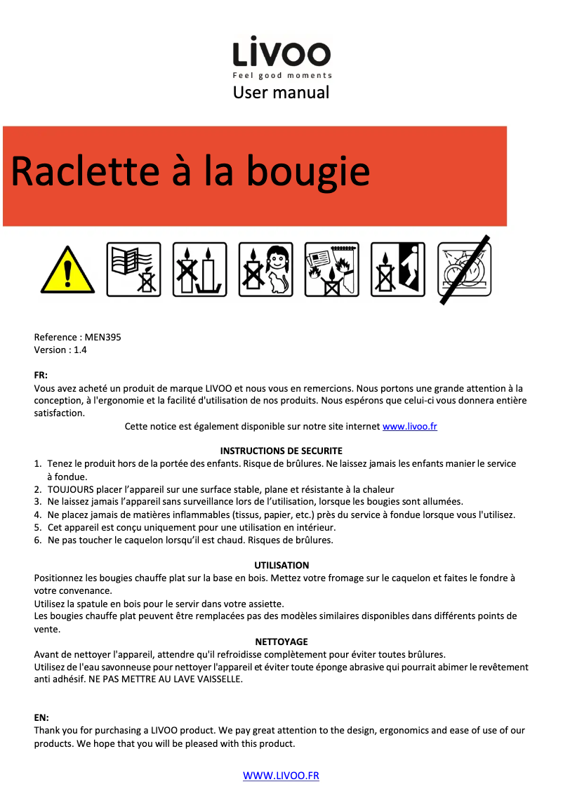 Página 1 del manual Manual de usuario Livoo MEN395