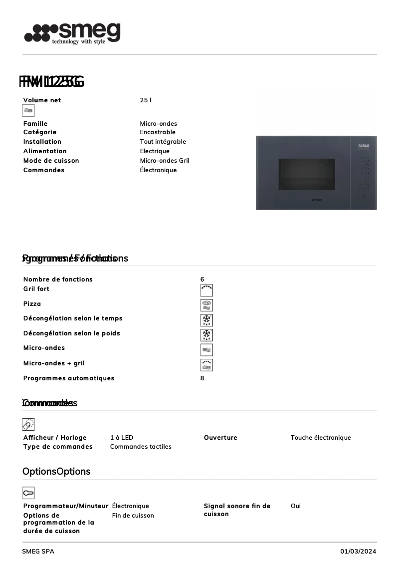 Imagen de la primera página del manual del dispositivo FMI125G