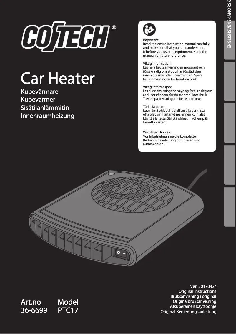 Página 1 del manual Manual de usuario Cotech PTC17